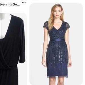 Adrianna Papell New Years Sequin Embroidered Dress